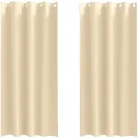 vidaXL Rideaux occultants avec anneaux 2 pcs Crème 260 x 140 cm