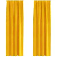 vidaXL Rideaux 2 pcs jaune moutarde 140 x 245 cm Velours