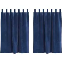 vidaXL Rideaux occultants 2 pcs bleu foncé 140 x 140 cm velours