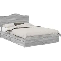 vidaXL Lit de rangement gris Sonoma 150 x 200 cm Bois composite