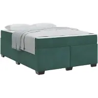 vidaXL Cadre de lit avec matelas vert foncé 140 x 200 cm Tissu