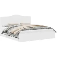 vidaXL Cadre de lit avec tiroirs blanc 180 x 200 cm bois d'ingénierie