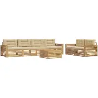 Syfax Ensemble de canapés d'extérieur 7 pc Blanc et Beige