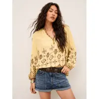 Ba&sh pour femme. 1E26ZATO Blouse Zato jaune (36), Casuel, Viscose, Manche longue