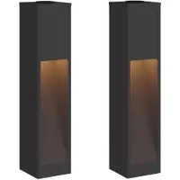 vidaXL Lampe solaire LED pour clôture, 2 pièces, lumière blanche chaude, 18 x 18 x 80 cm