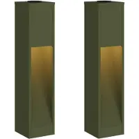 vidaXL Lampe solaire LED pour clôture, 2 pièces, lumière blanche chaude, 18 x 18 x 80 cm