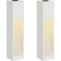 vidaXL Lampe solaire LED pour clôture, 2 pièces, lumière blanche chaude, 18 x 18 x 80 cm