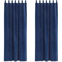 vidaXL Rideaux occultants 2 pcs bleu foncé 140 x 260 cm velours