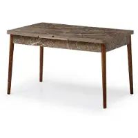 Xl Moebel Gmbh Table de salle à manger en marbre et bois, rectangulaire, moderne, marron, élégante