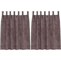 vidaXL Rideaux en velours avec tringles 2 pièces Marron 140 x 140 cm Velours