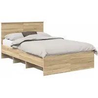 vidaXL Cadre de lit avec tête de lit Chêne Sonoma 120 x 123 cm Bois composite