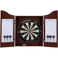 Quint Ensemble complet d'armoire en bois pour fléchettes Longfield - Rouge/Marron