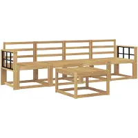 vidaXL Ensemble de salon de jardin 5 pièces, blanc, en bois d'acacia massif