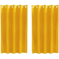 vidaXL Rideaux occultants 2 pcs Jaune moutarde 140 x 140 cm Velours