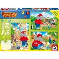 Schmidt Spiele 56400 - Puzzle pour enfants Benjamin Blümchen - Im Zoo, 3x24 pièces