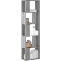 vidaXL Bibliothèque 5 niveaux sonoma gris bois d'ingénierie