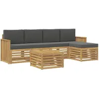 vidaXL Ensemble de canapés d'extérieur , 6 pièces, blanc et anthracite, 59 x 59 x 37 cm