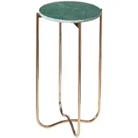 Invicta riess-ambiente Table d'appoint NOBLE I 35 cm, marbre vert, plateau amovible, ronde, table basse