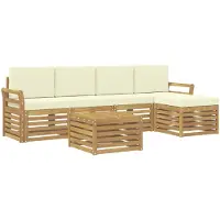 vidaXL Ensemble de canapés d'extérieur , 6 pièces, blanc et crème, en polyester