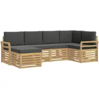 vidaXL Ensemble de canapés d'extérieur , 6 pièces, blanc et anthracite, polyester