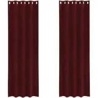 vidaXL Rideaux occultants 2 pcs rouge vin 140 x 225 cm velours