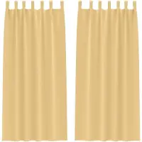 vidaXL Rideaux occultants avec anneaux 2 pcs Beige 225 x 140 cm