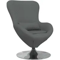 vidaXL Fauteuil œuf Gris foncé 63 x 73 x 90 cm tissu