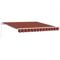 vidaXL Store à rallonge orange et marron 300 x 250 cm
