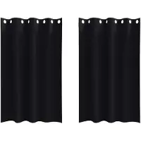 vidaXL Rideaux occultants avec anneaux 2 pcs Noir 175 x 140 cm