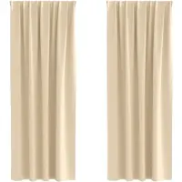 vidaXL Rideaux occultants avec anneaux 2 pcs Crème 225 x 140 cm