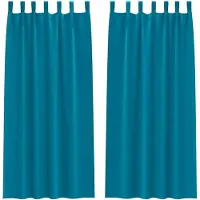 vidaXL Rideaux occultants avec anneaux 2 pcs turquoise 225 x 140 cm