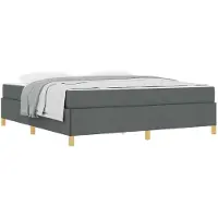 vidaXL Cadre de lit avec matelas gris foncé 180 x 200 cm Tissu
