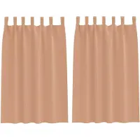 vidaXL Rideaux occultants avec anneaux 2 pcs brun clair 175 x 140 cm