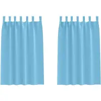 vidaXL Rideaux occultants avec anneaux 2 pcs bleu ciel 175 x 140 cm
