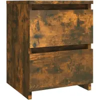 vidaXL Table de chevet en chêne fumé 30x30x40 cm bois d'ingénierie