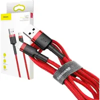 Baseus USB A zu Lightning 2.4A Kabel Cafule CALKLF-A09 0.5 m rot schwarz