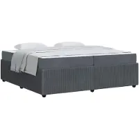 vidaXL Cadre de lit gris foncé, 200 x 200 cm, revêtement en tissu