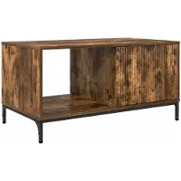 vidaXL Table basse en chêne fumé 90 x 49 x 46 cm, bois d'ingénierie