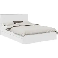 vidaXL Lit de rangement avec tête de lit Blanc 140 x 190 cm Bois composite