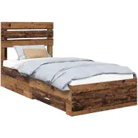vidaXL Cadre de lit avec tiroirs avec tête de lit en bois composite