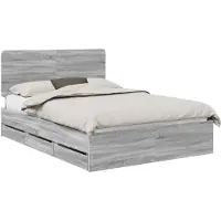 vidaXL Cadre de lit gris Sonoma 160 x 200 cm Bois d'ingénierie