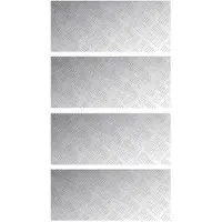vidaXL Plaques à damier 4 pcs Argent 70 x 30 cm Aluminium