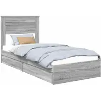 vidaXL Lit de rangement Gris Sonoma 100 x 200 cm Bois composite