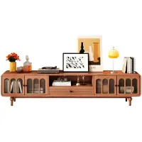 AEA Meuble TV moderne en bois, couleur marron, idéal pour un salon luxueux. Meuble bas