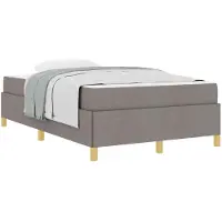 vidaXL Cadre de lit avec matelas Taupe 120 x 190 cm Tissu