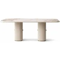 Xl Moebel Gmbh Table à manger élégante : table avec plateau en marbre et pieds en forme de colonnes élégants