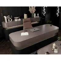 Xl Moebel Gmbh Ensemble de bureau haut de gamme comprenant un bureau, une table basse, une chaise de bureau et une console, de couleur beige