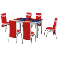 Xl Moebel Gmbh Salle à manger, ensembles de salle à manger, table à manger, chaises, rectangulaire, moderne, multicolore