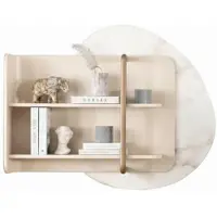 AEA Ensemble de salon, style moderne, couleur beige, meuble TV spacieux avec cadre en bois