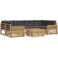 vidaXL Ensemble de canapés d'extérieur , 7 pièces, blanc et anthracite